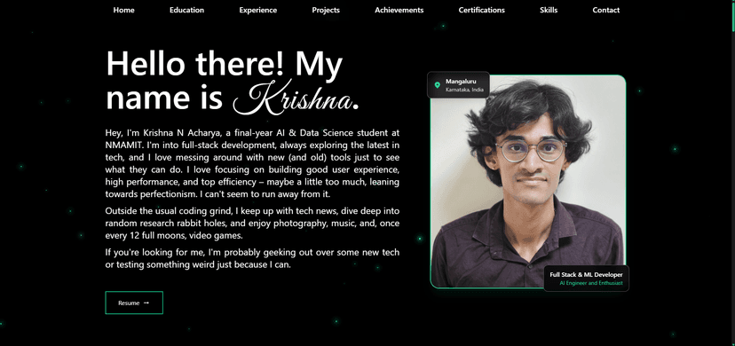 Portfolio Website project screenshot